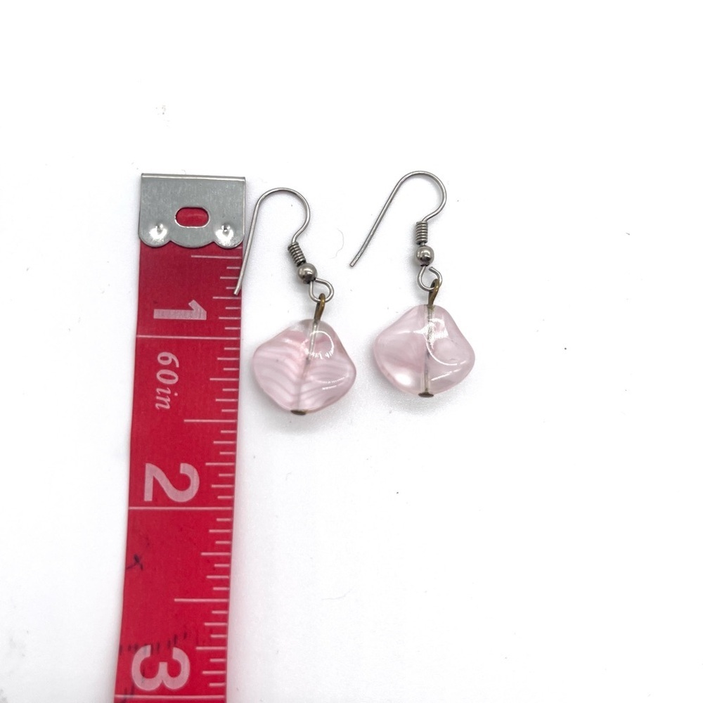 Rose Quartz Elegant Pink Dangle Earrings - Picture 3 of 3